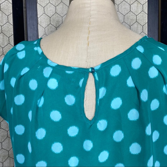 LC Lauren Conrad Semi Sheer Polka Dot Blouse - Picture 7 of 9